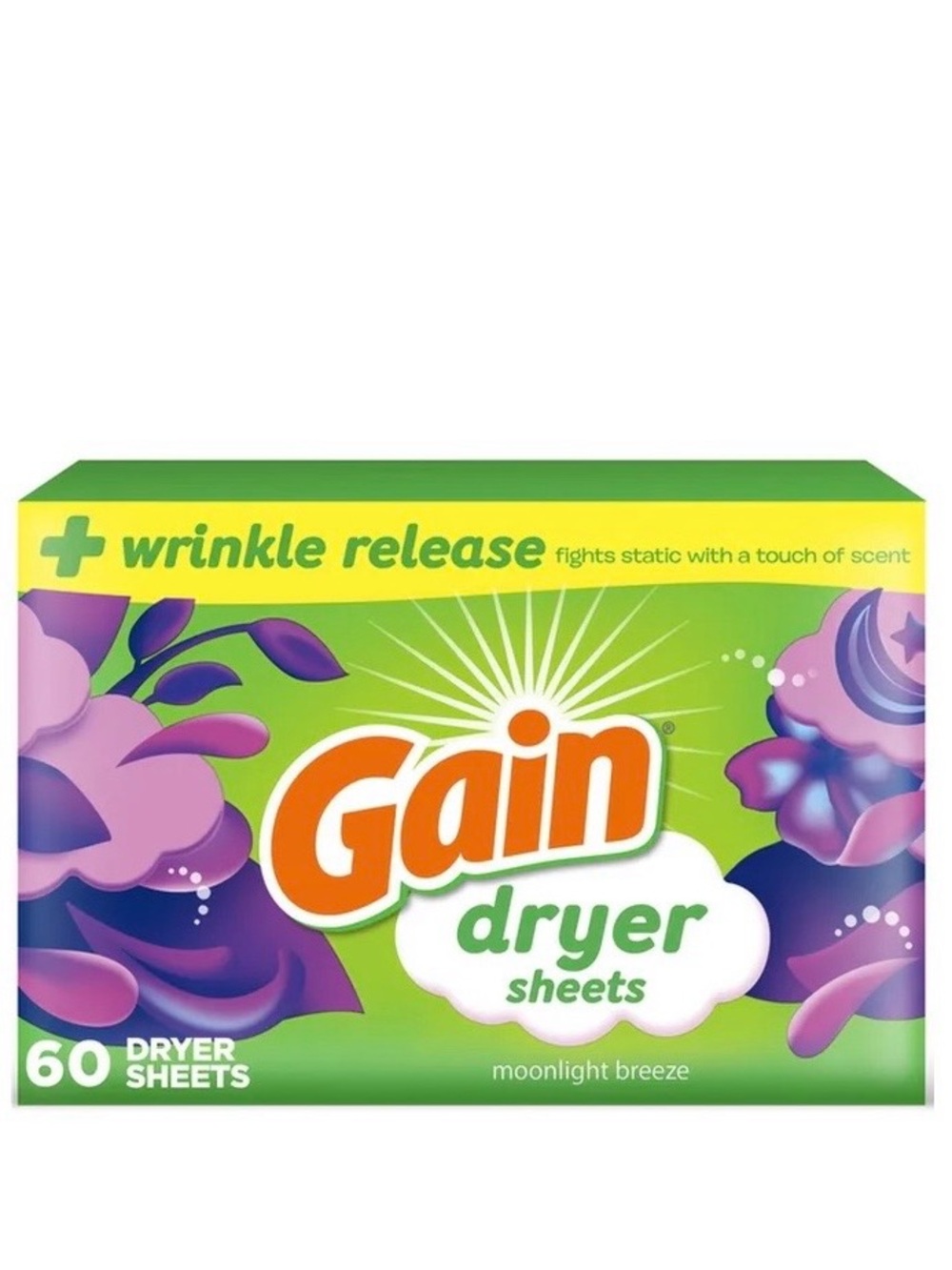 Gain Dryer Sheets, Moonlight Breeze Fabric Softener Sheets - 60-ct